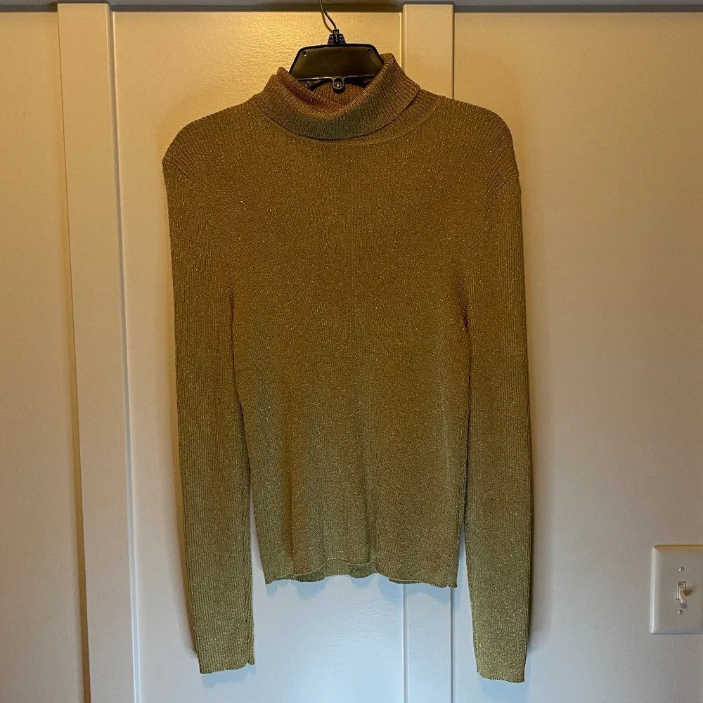 Women's Long Sleeve Fitted Ribbed Turtle Neck Sweater - Picture 1 of 4